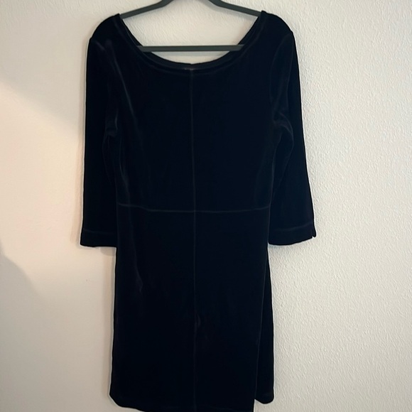 Talbots Velvet Black Dress Size L - Picture 2 of 6